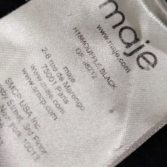 Maje made in Italy Womens Black Cable Knit Cardigan Sweater L - Picture 5 of 11